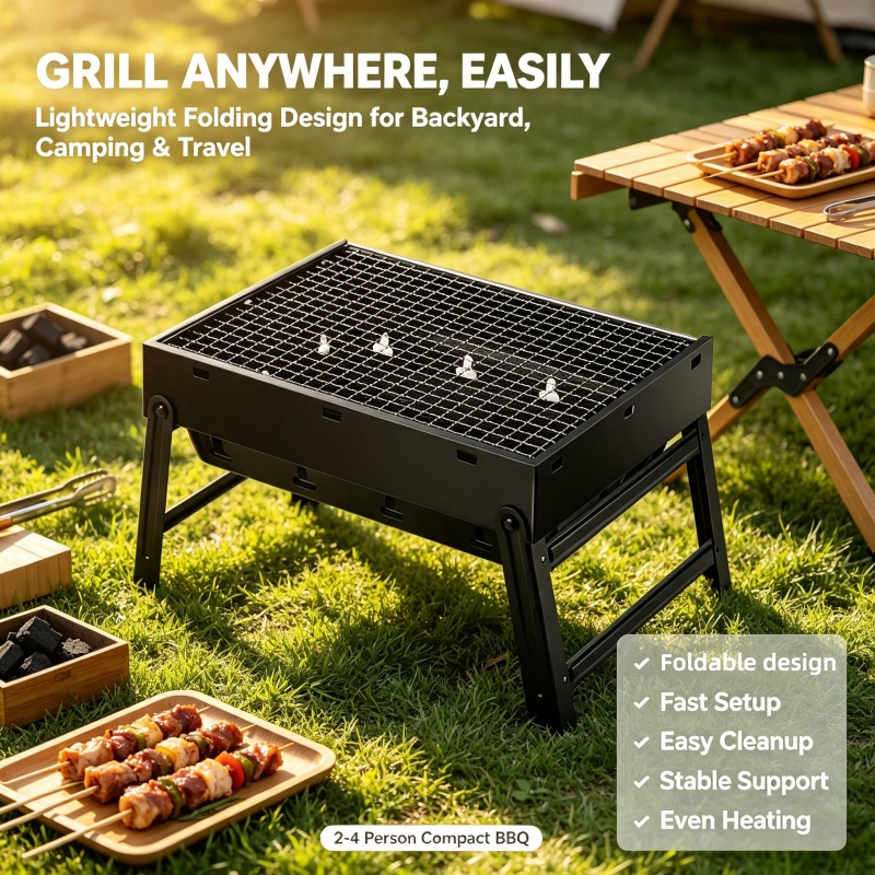 Camping Cooking Ovens - 휴대용 캠핑 스토브와 접이식 숯불 그릴로,