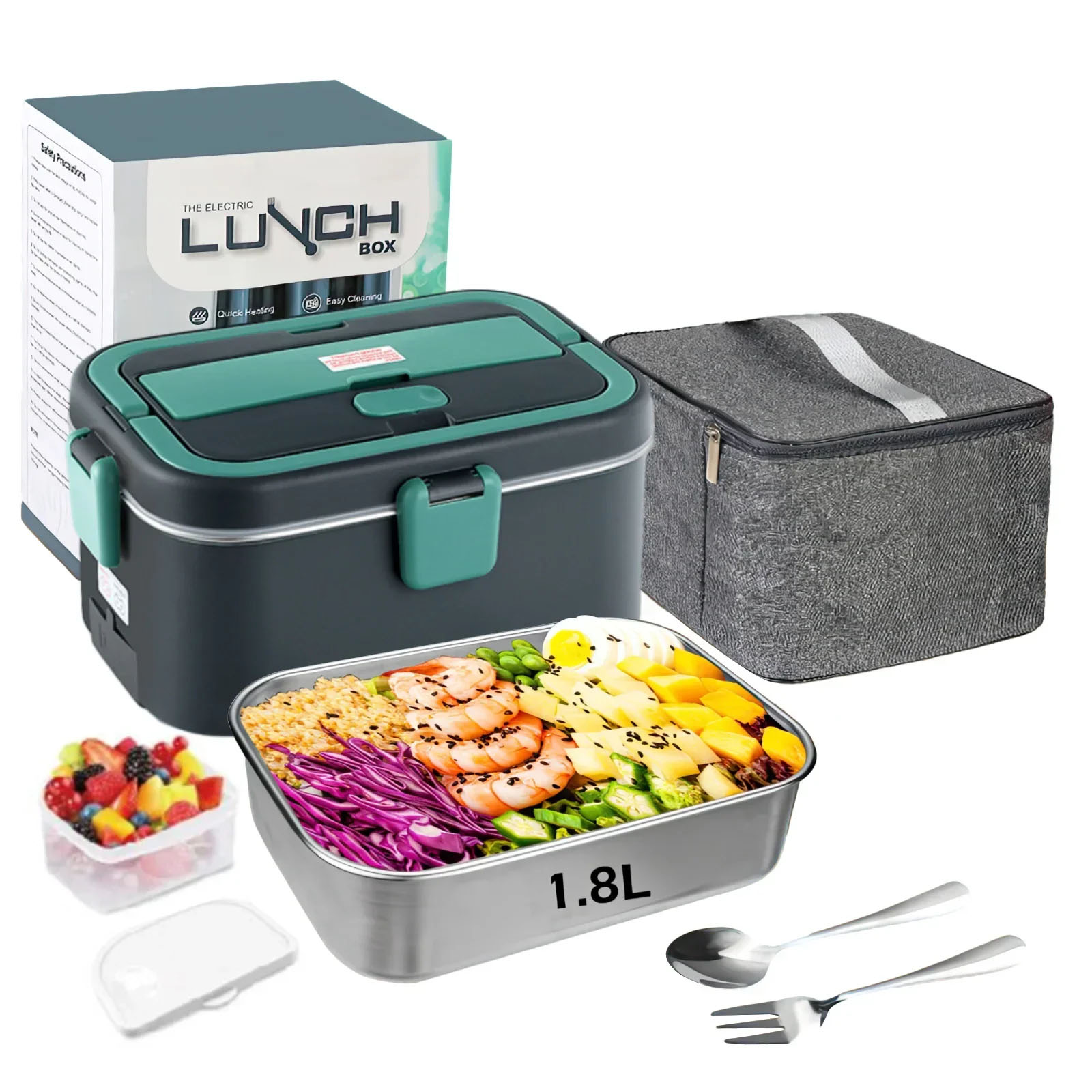Camping Cooking Electric - 전기 도시락 상자 식품 워머 1.8L
