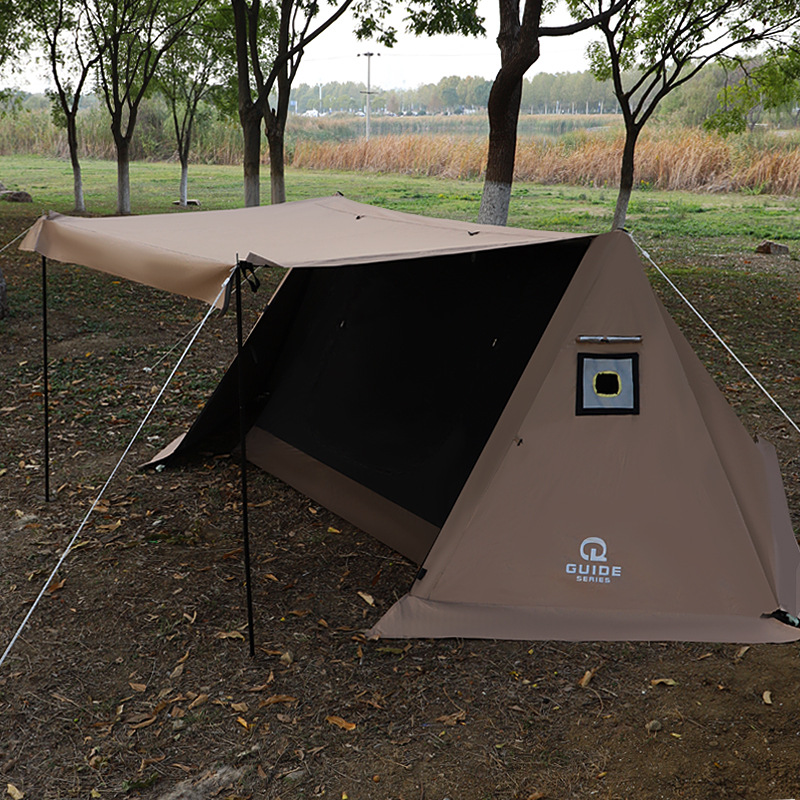 Camping Cooking Awning - 캠핑 야외용 더블 피크 캐노피 실버