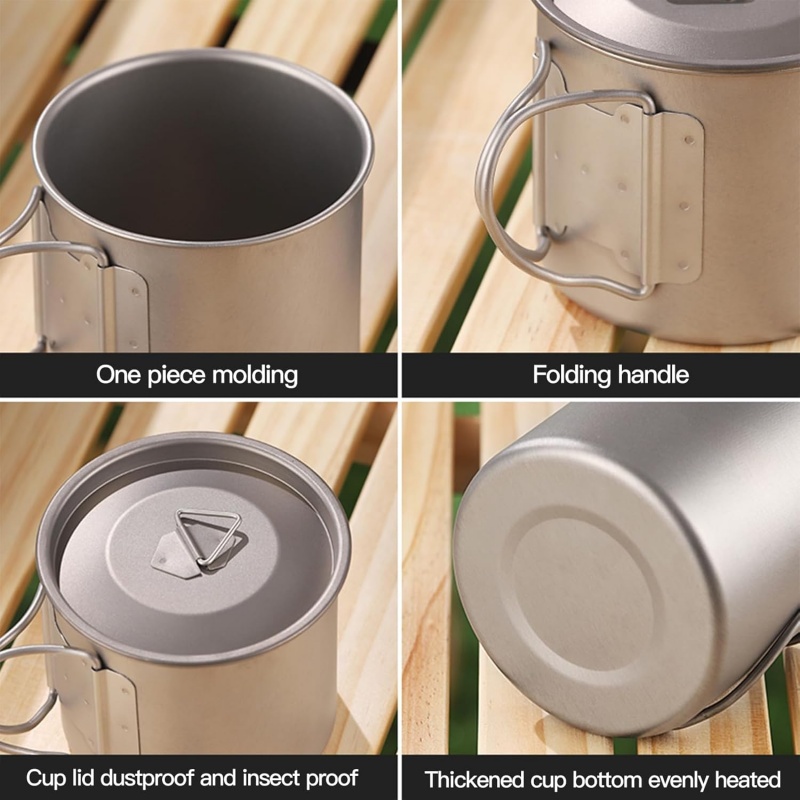 접이식 손잡이가 있는 티타늄 캠핑 머그, 가벼운 휴대용 - Camping Cooking Roll 리뷰 및 가격