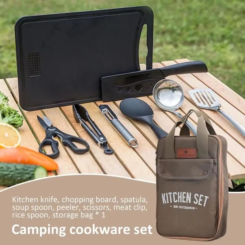 8pcs 캠핑 주방 조리기구 세트 휴대용 가방 야외 여 - Camping Cooking Roll 리뷰 및 가격