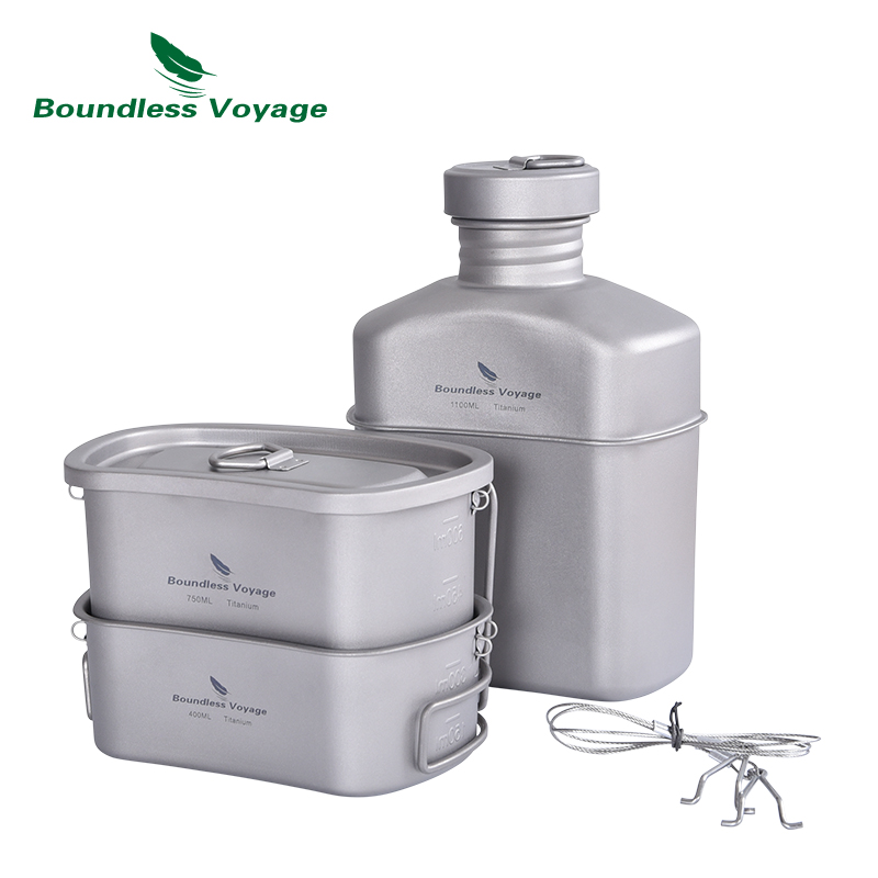 Boundless Voyage 티타늄 수통 요리 세트, - Camping Cooking Mess Kit 리뷰 및 가격