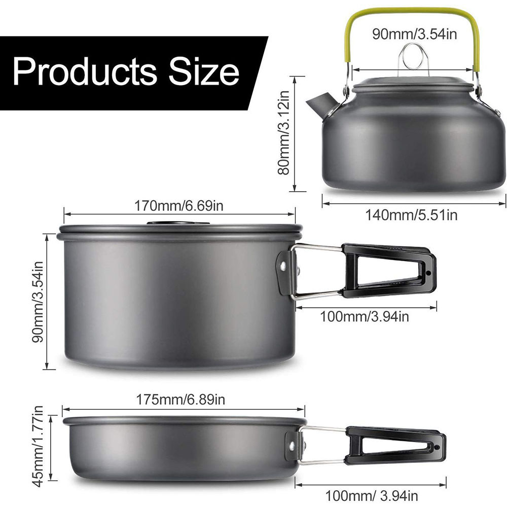 알루미늄 합금 소재로 제작된 야외 캠핑 조리기구 세트, - Camping Cooking Pot Set 리뷰 및 가격
